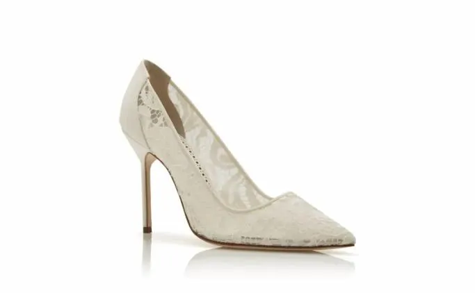 Pumps Women Manolo Blahnik BBLA BRIDEWhite Lace Pointed Toe Pumps Pumps Women Manolo Blahnik BBLA BRIDEWhite Lace Pointed Toe Pumps