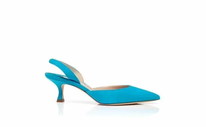 Pumps Women Manolo Blahnik CAROLYNE 50Light Blue Suede Slingback Pumps Pumps Women Manolo Blahnik CAROLYNE 50Light Blue Suede Slingback Pumps