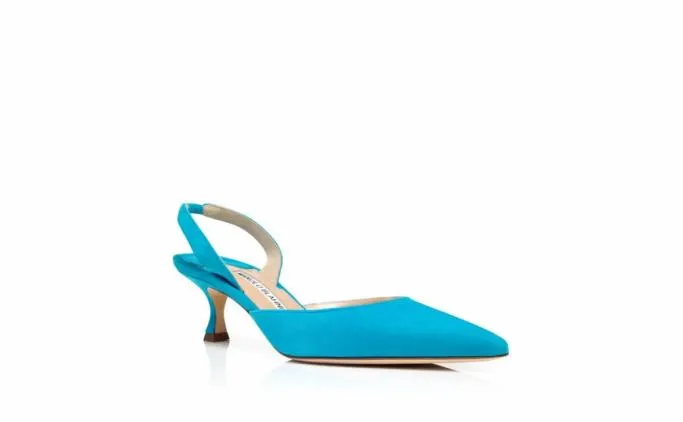 Pumps Women Manolo Blahnik CAROLYNE 50Light Blue Suede Slingback Pumps Pumps Women Manolo Blahnik CAROLYNE 50Light Blue Suede Slingback Pumps