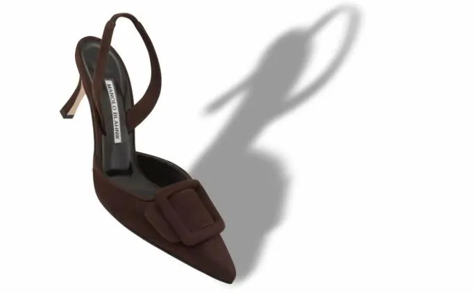 Pumps Women Manolo Blahnik MAYSLIBrown Suede Slingback Mules