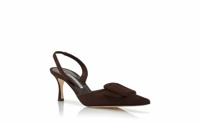 Pumps Women Manolo Blahnik MAYSLIBrown Suede Slingback Mules Pumps Women Manolo Blahnik MAYSLIBrown Suede Slingback Mules