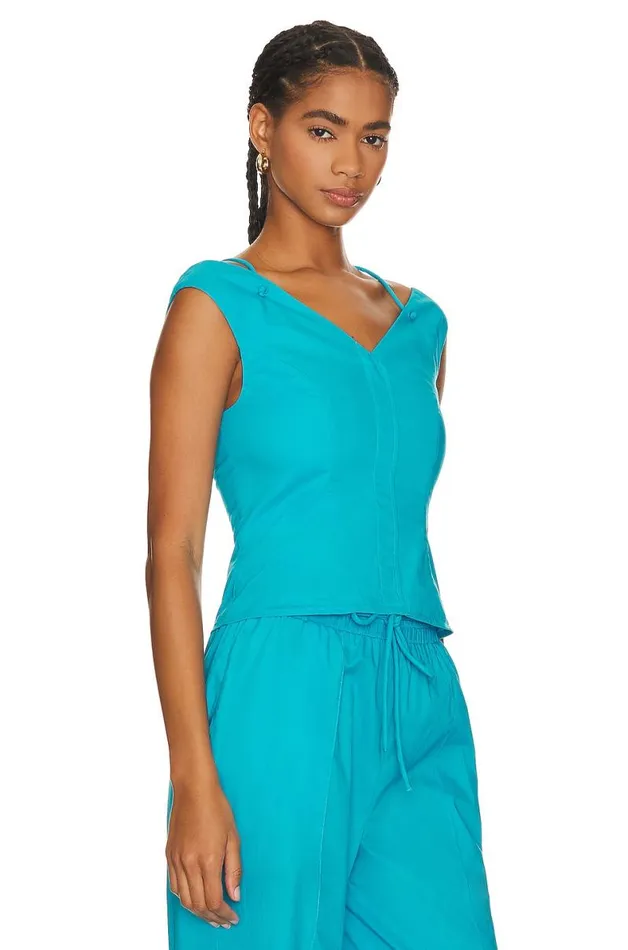Rockaway Top Cerulean Blue Women Lovers and Friends Tops