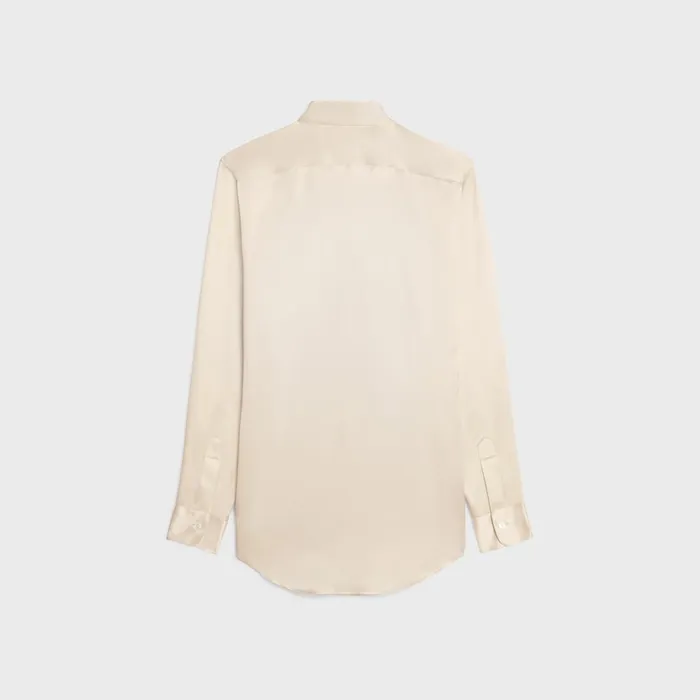 Romy Shirt In Satin Silk Off White Women CELINE SHIRTS AND TOPS