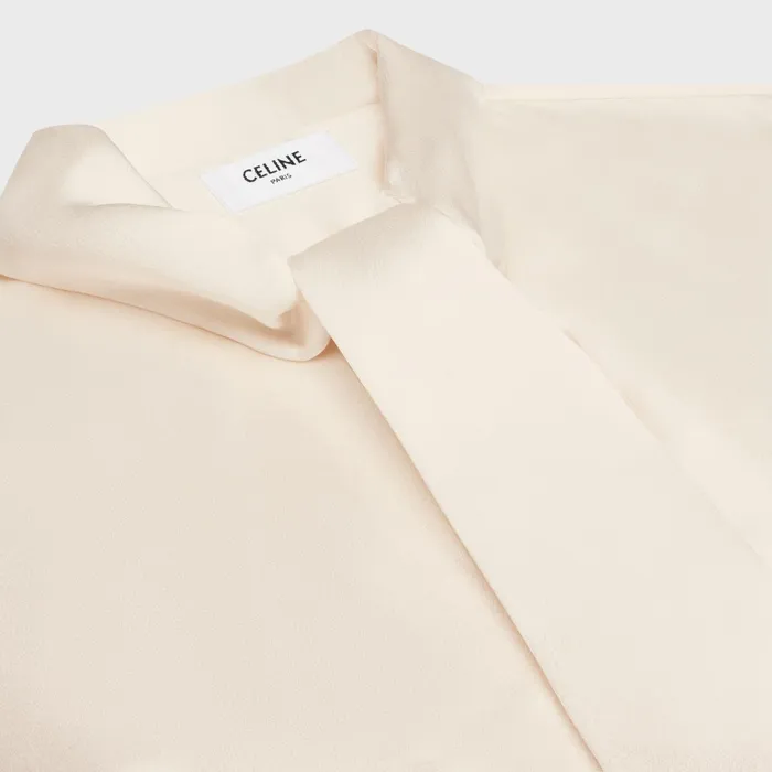 Romy Shirt In Satin Silk Off White Women CELINE SHIRTS AND TOPS
