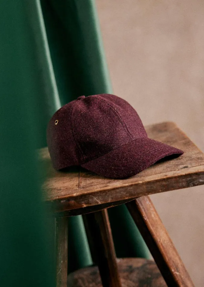 Szane Accessories Mens Chase Tweed Cap Burgundy