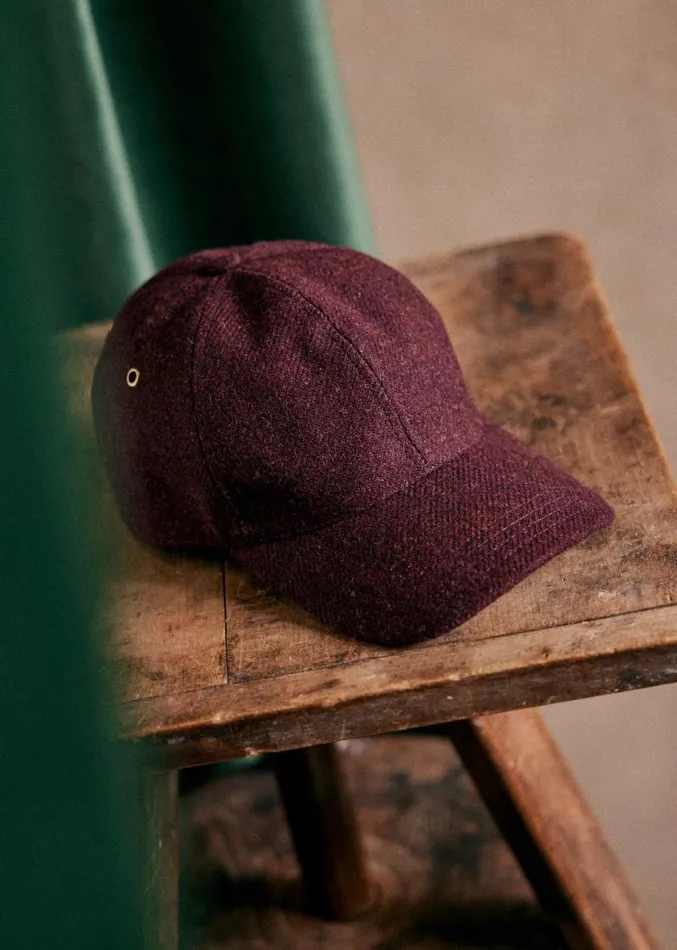 Szane Accessories Mens Chase Tweed Cap Burgundy