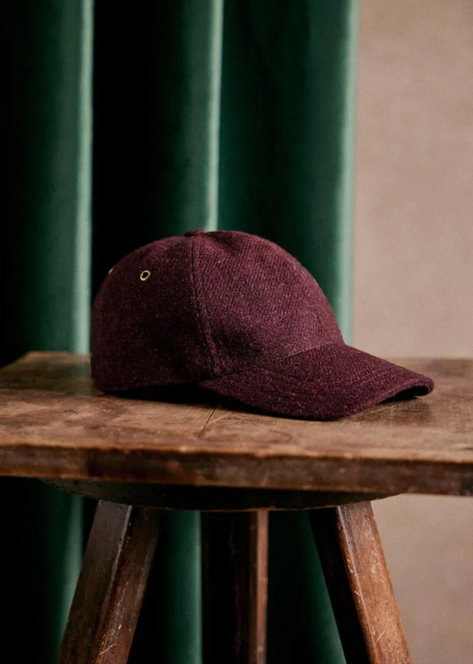 Szane Accessories Mens Chase Tweed Cap Burgundy