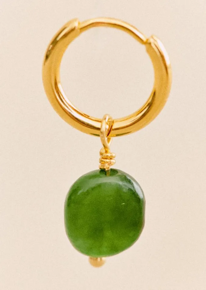 Szane Earrings Womens Charlotte Hoops Gold Green