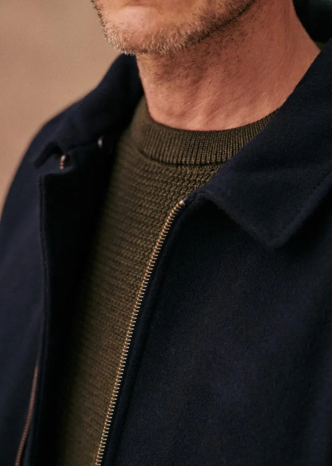 Szane Jackets and Coats Mens Horace Jacket Navy With Black Collar