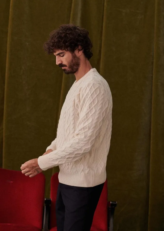 Szane Knitwear Mens Oliver Sweater Ecru