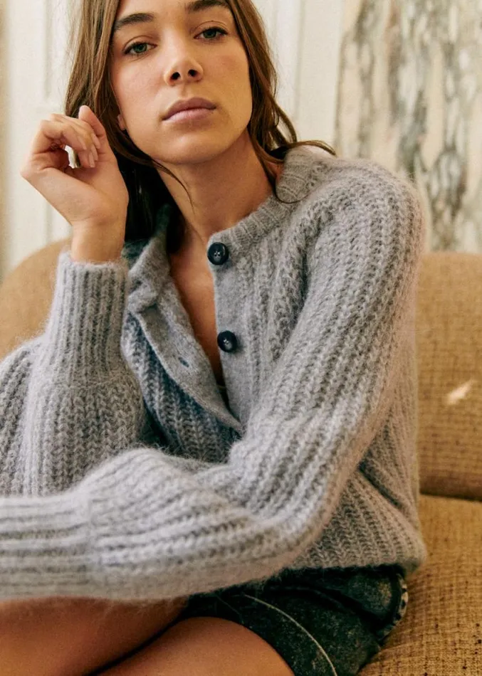 Szane Knitwear Womens Emile Cardigan Mottled Grey