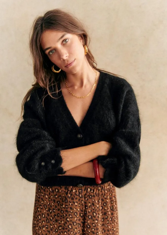 Szane Knitwear Womens Mia Cardigan Black