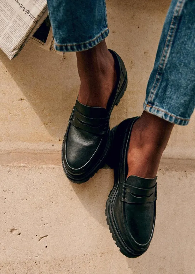 Szane Loafers and Sneakers Womens Albane Loafers Smooth Black