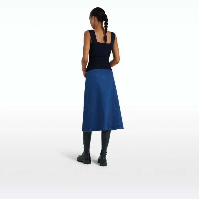 Safiyaa Audrey Navy Knit Women Tops
