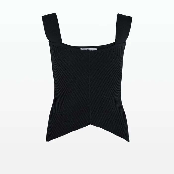 Safiyaa Audrey Navy Knit Women Tops