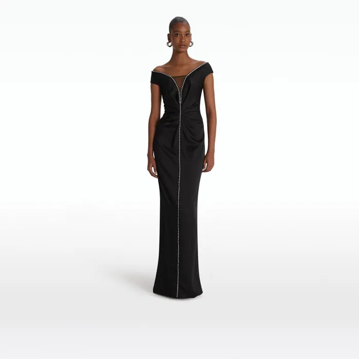 Safiyaa Barni Black Long Dress Women Dresses