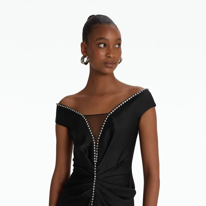 Safiyaa Barni Black Long Dress Women Dresses