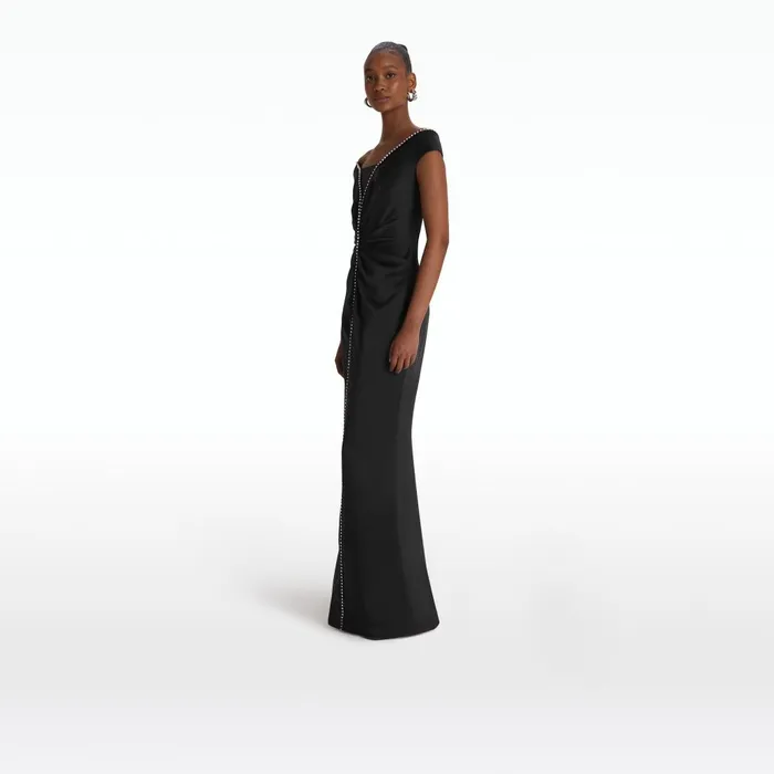 Safiyaa Barni Black Long Dress Women Dresses