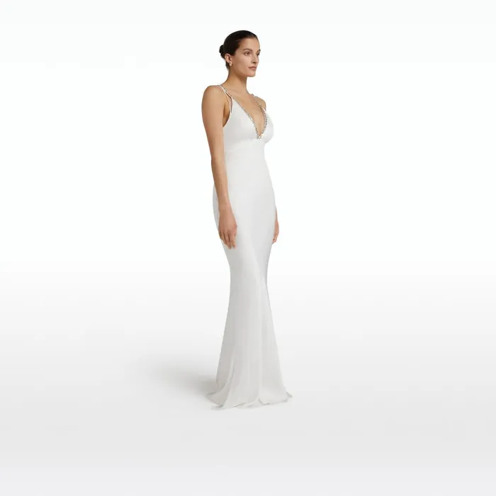 Safiyaa Bella Ivory Long Dress Women Dresses