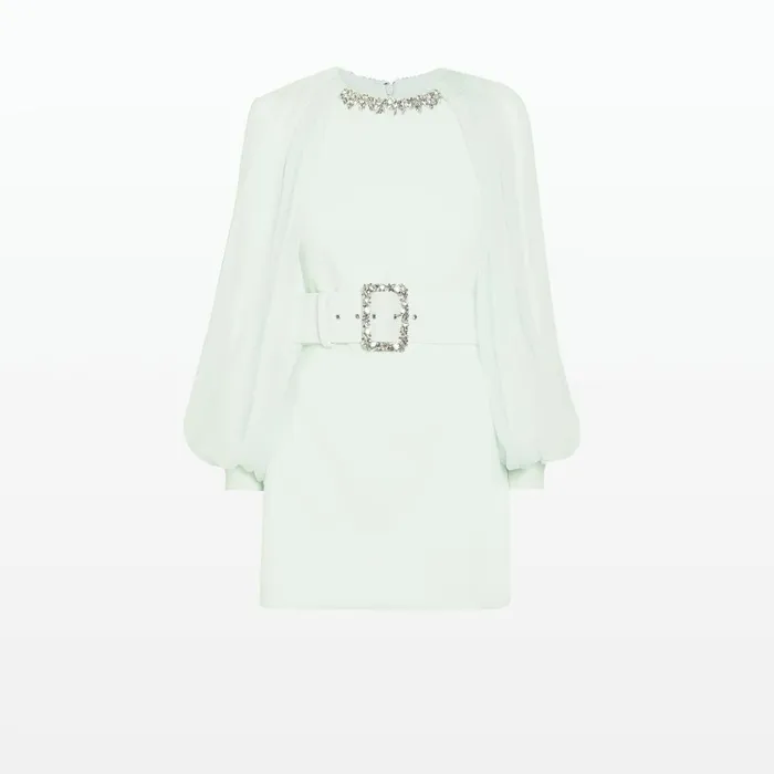 Safiyaa Caoimhe Spearmint Top With Embroidered Belt Women Tops