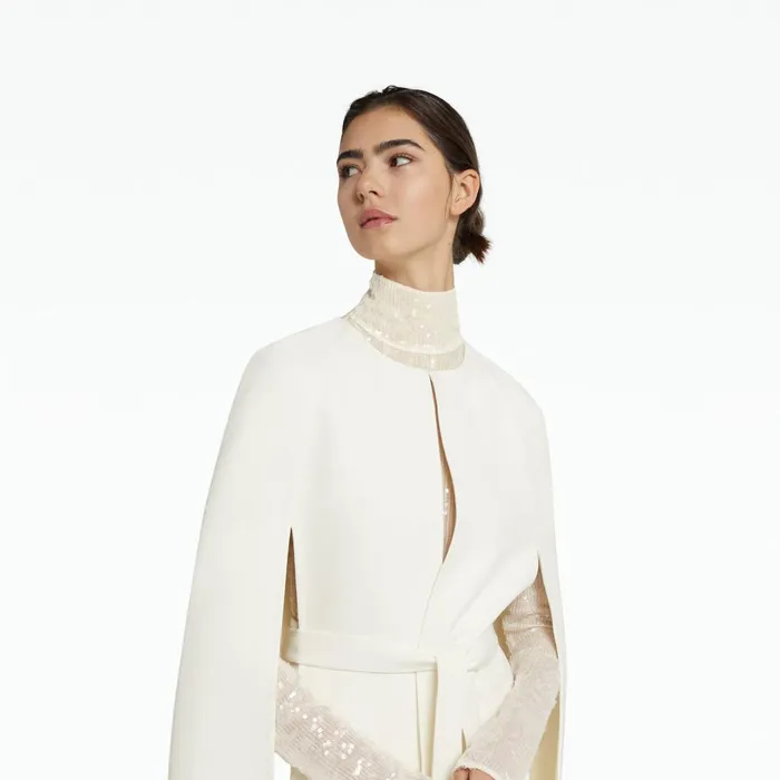 Safiyaa Carlota Ivory Coat Women Jackets and Coats