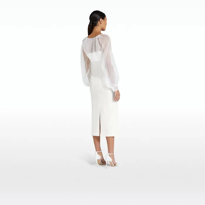 Safiyaa Catalina Ivory Midi Dress Women Dresses