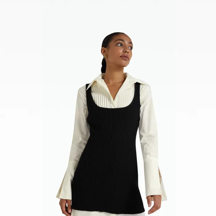 Safiyaa Cindy Black Knit Dress Women Dresses