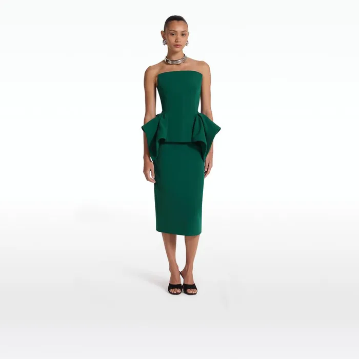 Safiyaa Corral Tourmaline Midi Dress Women Dresses