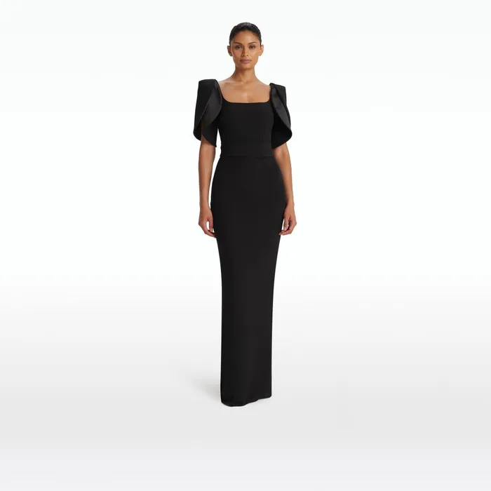 Safiyaa Dara Black Long Dress Women Dresses