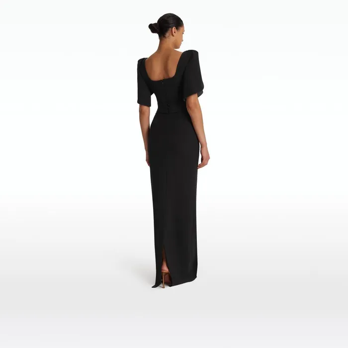 Safiyaa Dara Black Long Dress Women Dresses