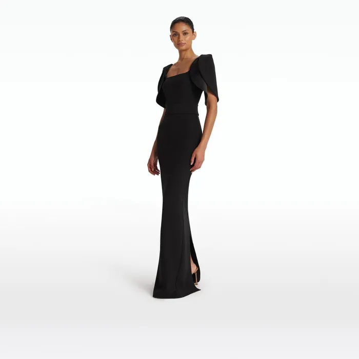 Safiyaa Dara Black Long Dress Women Dresses
