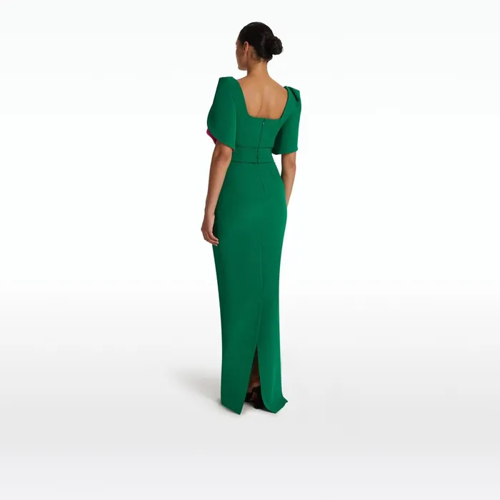 Safiyaa Dara Jewel Green Long Dress Women Dresses