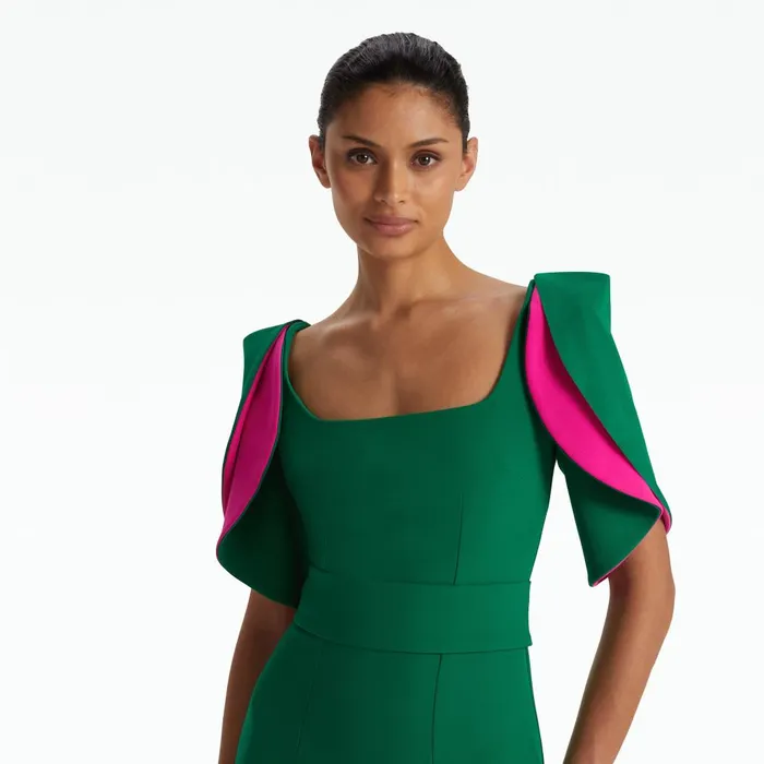 Safiyaa Dara Jewel Green Long Dress Women Dresses
