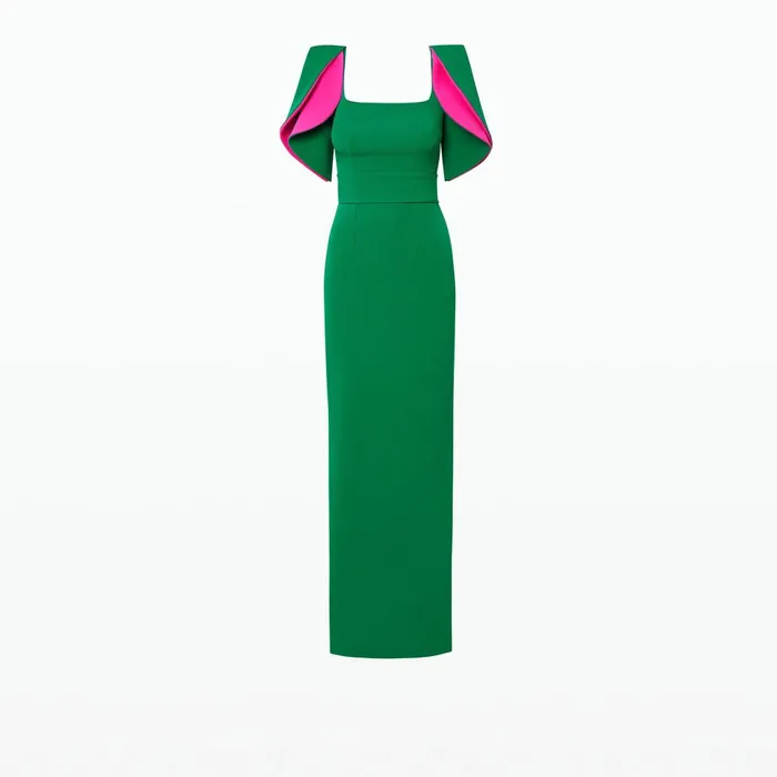 Safiyaa Dara Jewel Green Long Dress Women Dresses