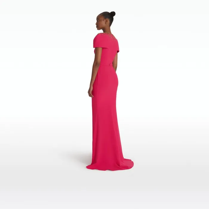 Safiyaa Delina Raspberry Long Dress Women Dresses
