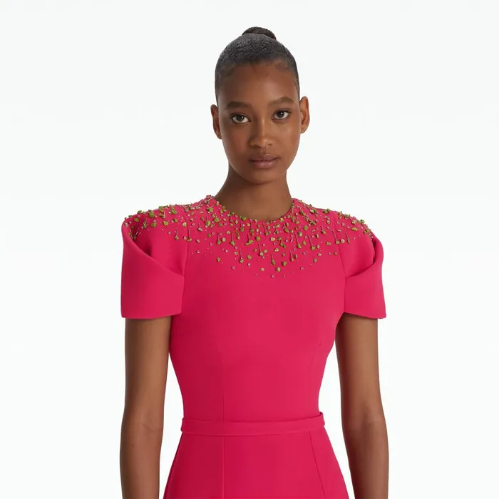 Safiyaa Delina Raspberry Long Dress Women Dresses