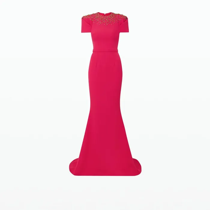 Safiyaa Delina Raspberry Long Dress Women Dresses