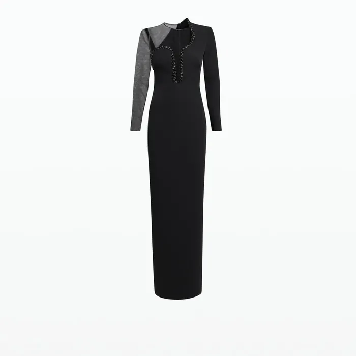 Safiyaa Domina Black Long Dress Women Dresses
