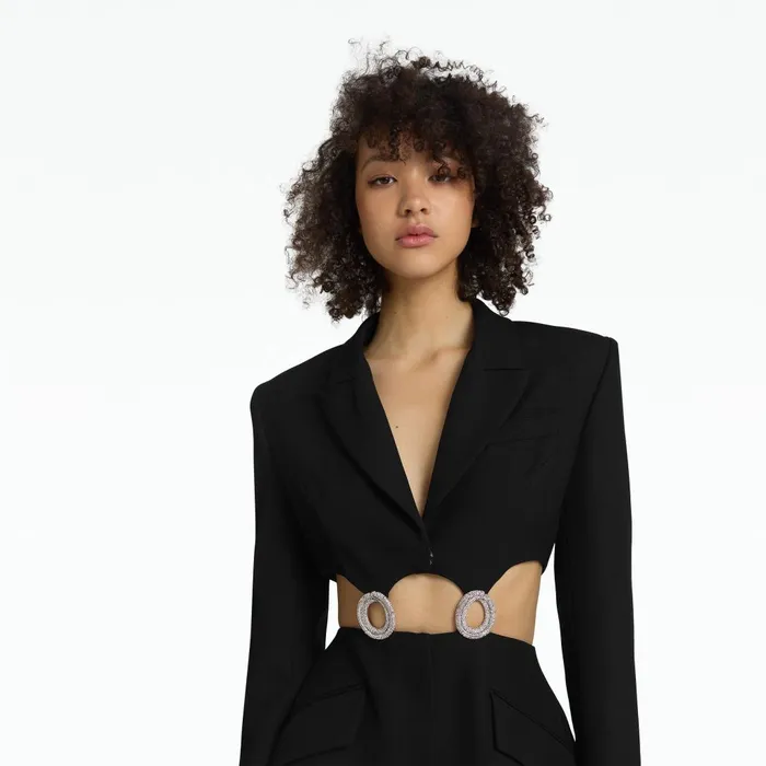Safiyaa Domini Black Jacket Women Jackets and Coats