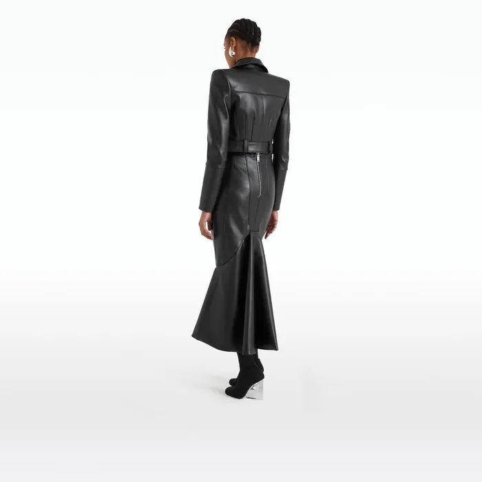 Safiyaa Euphemie Black Vegan Leather Jacket Women Jackets and Coats