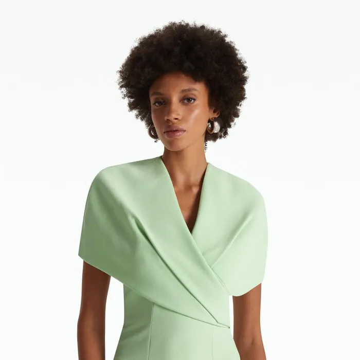 Safiyaa Flora Aloe Midi Dress Women Dresses