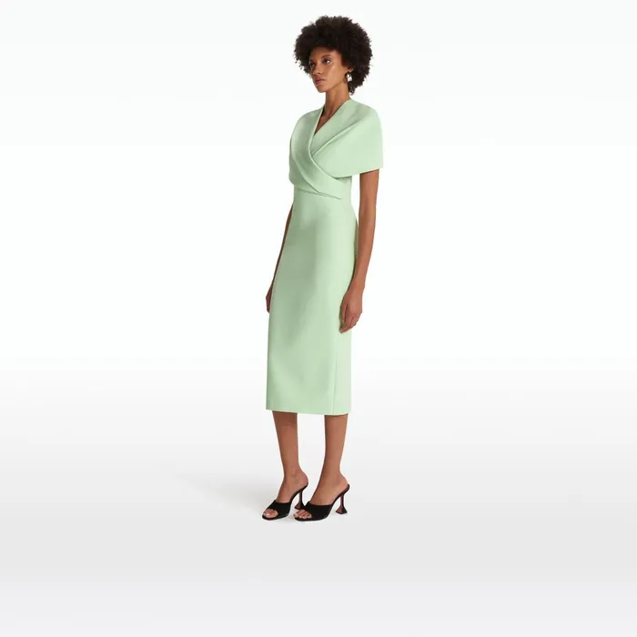 Safiyaa Flora Aloe Midi Dress Women Dresses