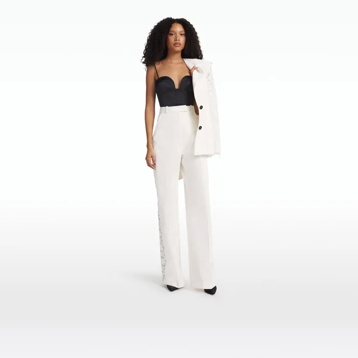 Safiyaa Fredan Ivory Trousers Women Trousers