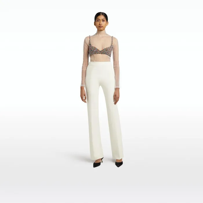 Safiyaa Goldie Ivory Trousers Women Trousers