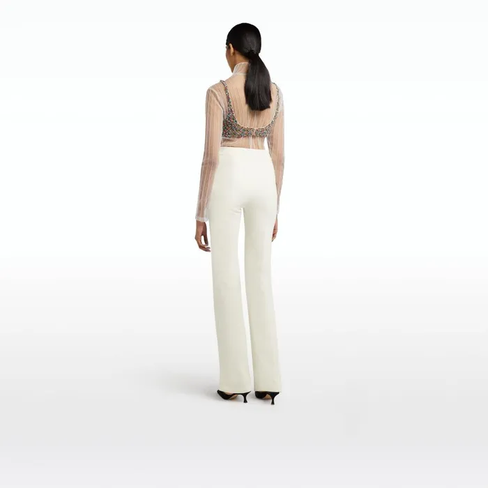 Safiyaa Goldie Ivory Trousers Women Trousers