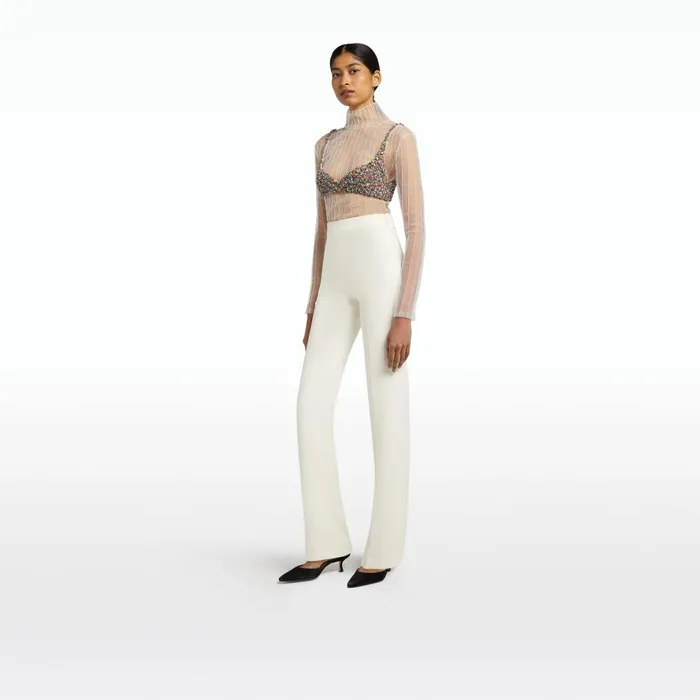 Safiyaa Goldie Ivory Trousers Women Trousers