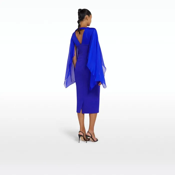 Safiyaa Grace Azure Blue Midi Dress Women Dresses