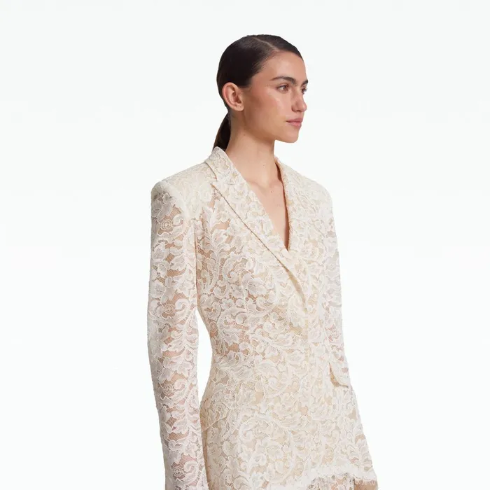 Safiyaa Gregoria Ivory Jacket Women Jackets and Coats