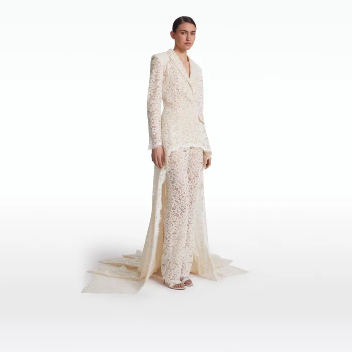Safiyaa Gregoria Ivory Jacket Women Jackets and Coats