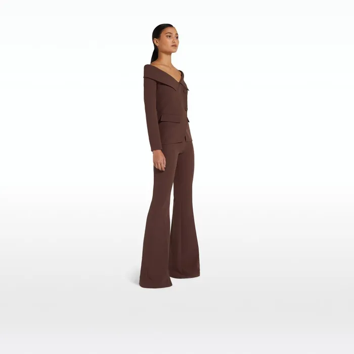 Safiyaa Halluana Burgundy Trousers Women Trousers